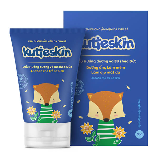 Kem dưỡng ẩm Kutieskin giúp làm mềm và cấp ẩm cho da bé