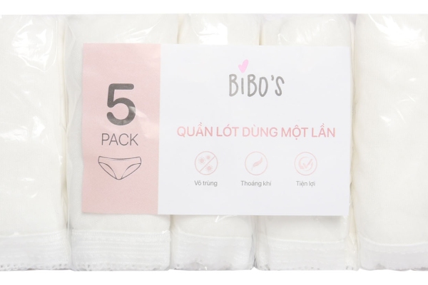 Quần lót dùng 1 lần Bibo's vải cotton (set 5 cái) 