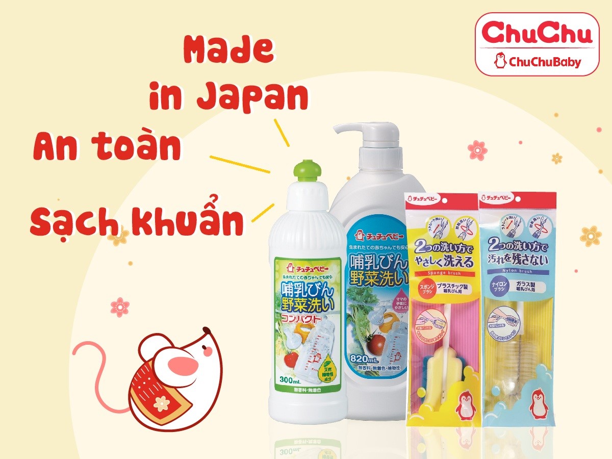 Cây mút rửa và nước rửa bình sữa chuyên dụng ChuChuBaby được nhiều mẹ tin dùng
